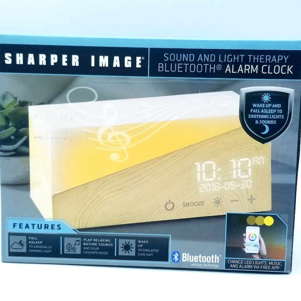 SHARPER IMAGE Sound & Light Therapy Bluetooth Speaker Alarm Clock